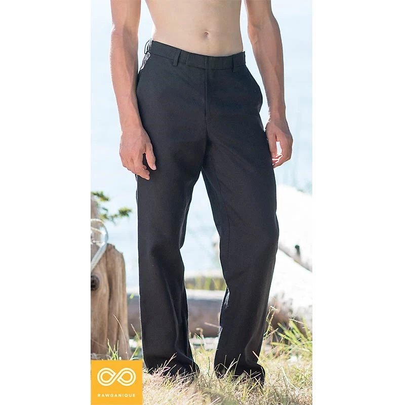 Eco-Couture Men's Low Rise Hemp Dress Pants - Sustainable Trousers for Men 1 Vendor-unknown Eco-Couture Low Rise Hemp Dress Pants Slacks Bottoms