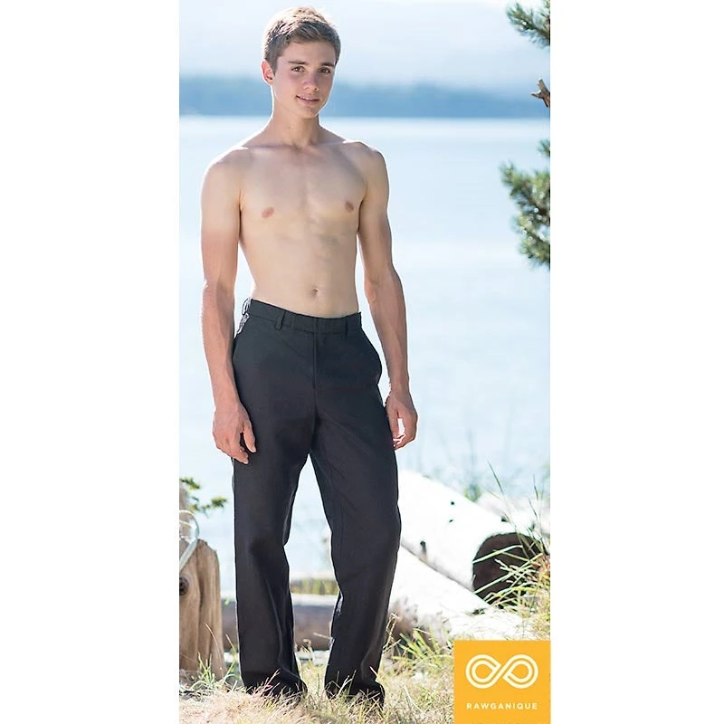 Eco-Couture Men's Low Rise Hemp Dress Pants - Sustainable Trousers for Men 2 Vendor-unknown Eco-Couture Low Rise Hemp Dress Pants Slacks Bottoms