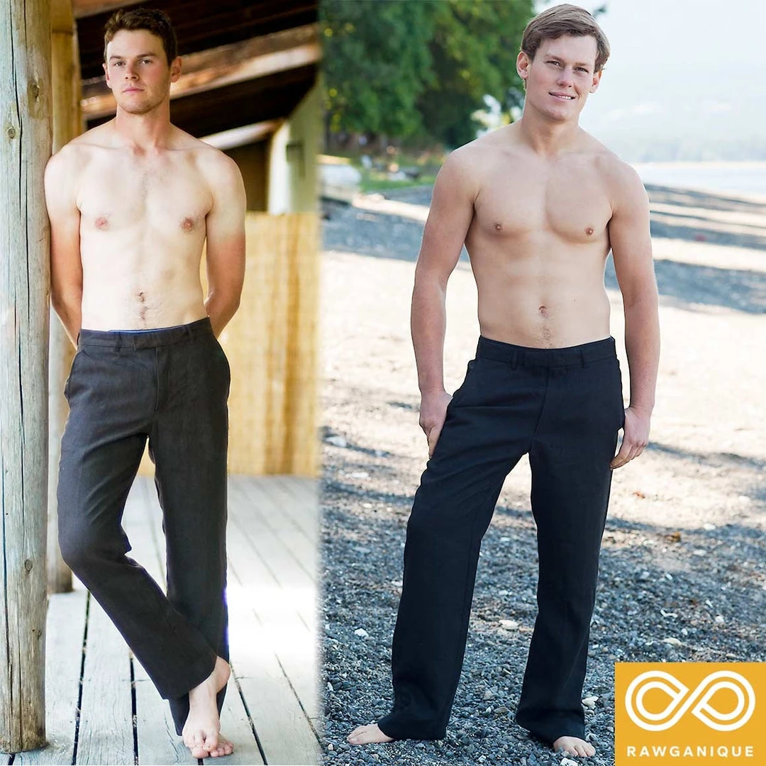 Eco-Couture Men's Low Rise Hemp Dress Pants - Sustainable Trousers for Men 3 Vendor-unknown Eco-Couture Low Rise Hemp Dress Pants Slacks Bottoms