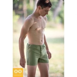 Men's GREENWICH Elastic-Free 100% Organic Hemp Boxers - Eco-Friendly & Comfortable Underwear 40 Vendor-unknown Men GREENWICH Elastic-free 100% Organic Hemp Boxers Woven (OC Thread, Nut Button)