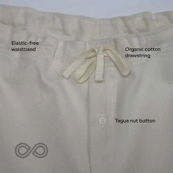 Men's 100% Organic Cotton Elastic-Free Drawstring Boxers - BUXTON Comfort Underwear 10 Vendor-unknown Men BUXTON Elastic-free 100% Organic Cotton Twill Drawstring Boxers (OC Thread, Nut Button)
