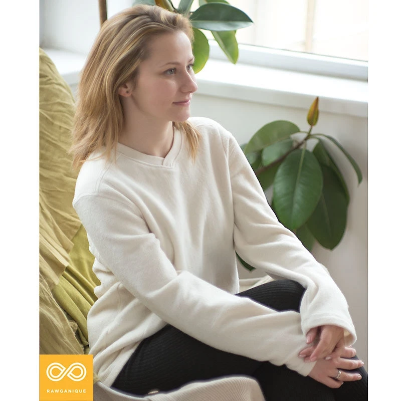 SEBASTOPOL Unisex 100% Organic Cotton V-Neck Fleece Sweatshirt - Soft & Eco-Friendly Warmwear 4 Vendor-unknown SEBASTOPOL 100% Organic Cotton V-Neck Fleece Sweatshirt (Unisex)