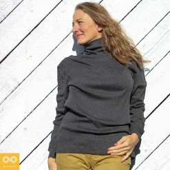 Vendor-unknown Women URBANA 100% Organic Cotton Ribbed Turtleneck Sweater (Unisex) (Discontinued)