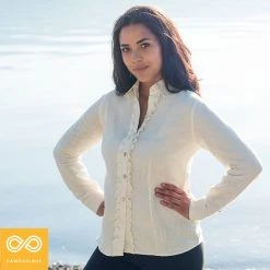 Vendor-unknown Women JOSIE Organic Linen Ruffle Blouse (Discontinued)