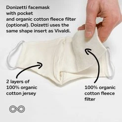 DONIZETTI 2-Layer Organic Cotton Jersey Face Mask - Breathable, Reusable, Elastic Face Coverings for Men & Women 15 Vendor-unknown DONIZETTI 2-Layer Organic Cotton Jersey Face Mask Mouth Mask With Elastic Face Coverings