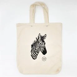 Vendor-unknown Printed Tees & More CLOVERDALE 100% Organic Cotton Shopping Bag Made In USA - Zebra (Plastic-free)