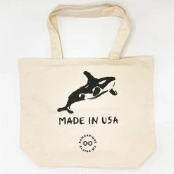Vendor-unknown CLOVERDALE 100% Organic Cotton Shopping Bag Made In USA - Orca Printed Tees & More