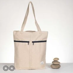 Vendor-unknown ShoesBags&More STOCKHOLM Hemp Travel Tote / Personal Carryon Bag (15.5x15.5x3.5) (Plastic-free)
