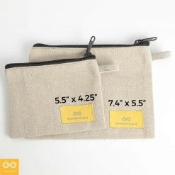 Seville Hemp Stiff Canvas Zippered Pouch Bag - Compact Phone & Passport Holder (7.4 X 5.5 Inches) 7 Vendor-unknown Seville Hemp Stiff Canvas Zippered Pouch Bag (Phone & Passport) (~7.4 X 5.5
