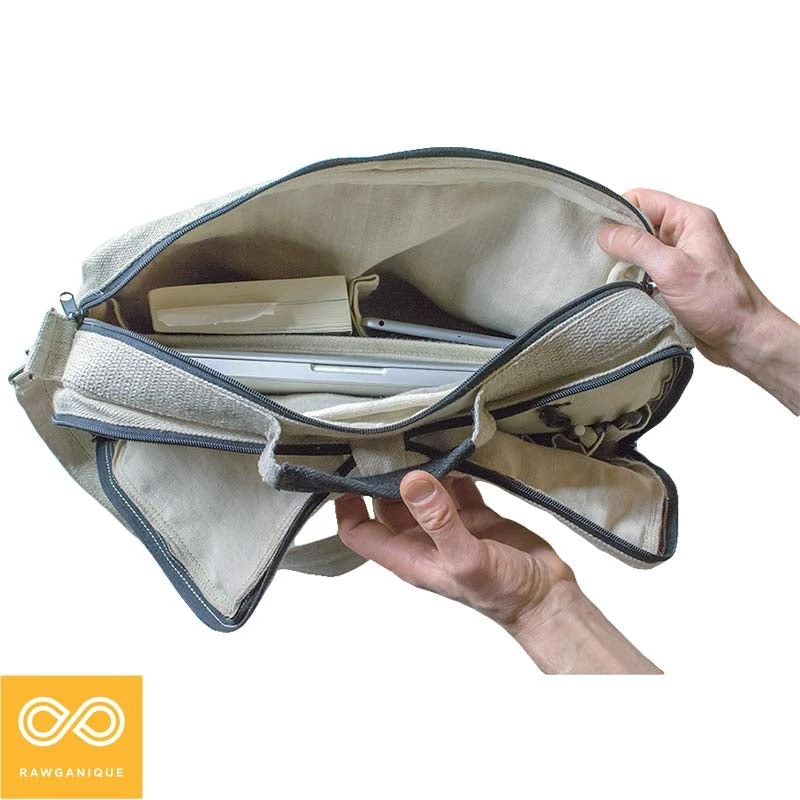 Vendor-unknown ShoesBags&More MANHATTAN 100% Organic Hemp Laptop Bag (15x11.4x4) - Eco-Friendly, Plastic-Free, Work From Home Essential 9 Vendor-unknown ShoesBags&More MANHATTAN 100% Organic Hemp Laptop Bag (15x11.4x4) (Plastic-free)