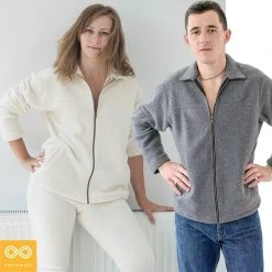 Vendor-unknown MAGIC MOUNTAIN 100% Organic Cotton Fleece Zippered Collar Jacket (Unisex) Warmwear & Outerwear