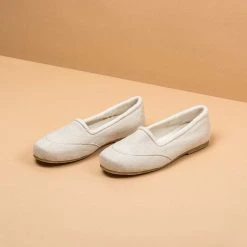 Handmade Hemp Ballet Flats for Women - SNOW WHITE | Organic Cotton Lined | Eco-Friendly Footwear 14 Shoes Women’s Footwear SNOW WHITE Handmade Hemp Ballet Flats (Lined With 100% Organic Cotton Fleece)