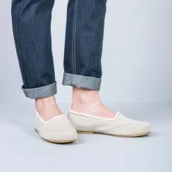 Handmade Hemp Ballet Flats for Women - SNOW WHITE | Organic Cotton Lined | Eco-Friendly Footwear 18 Shoes Women’s Footwear SNOW WHITE Handmade Hemp Ballet Flats (Lined With 100% Organic Cotton Fleece)