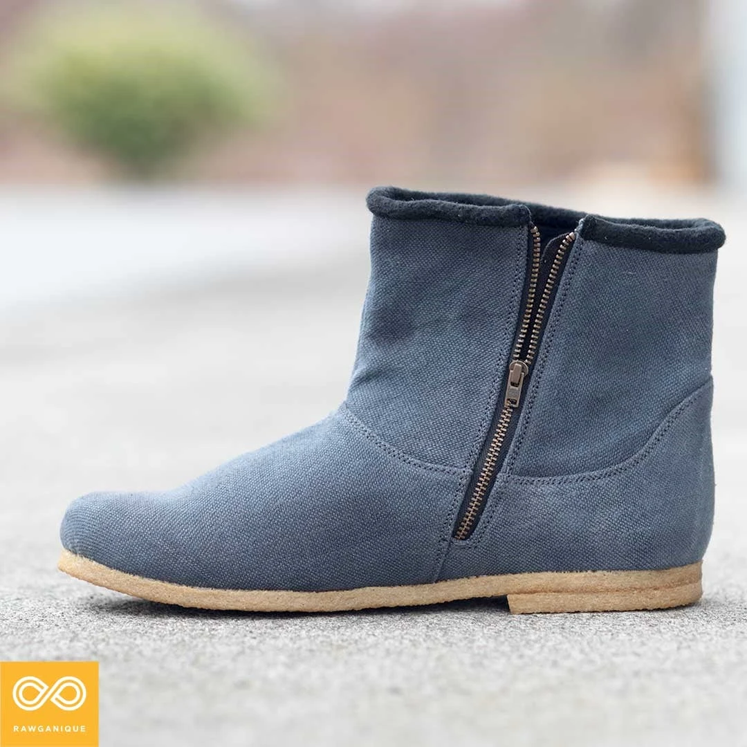 BOSTONEER Unisex Warm Urban Hemp Boots with Organic Booties - Women's & Men's Sizes 6 Shoes Women’s Footwear BOSTONEER Unisex Warm Urban Hemp Boots (With Organic Booties) (Women's & Men's Sizes)