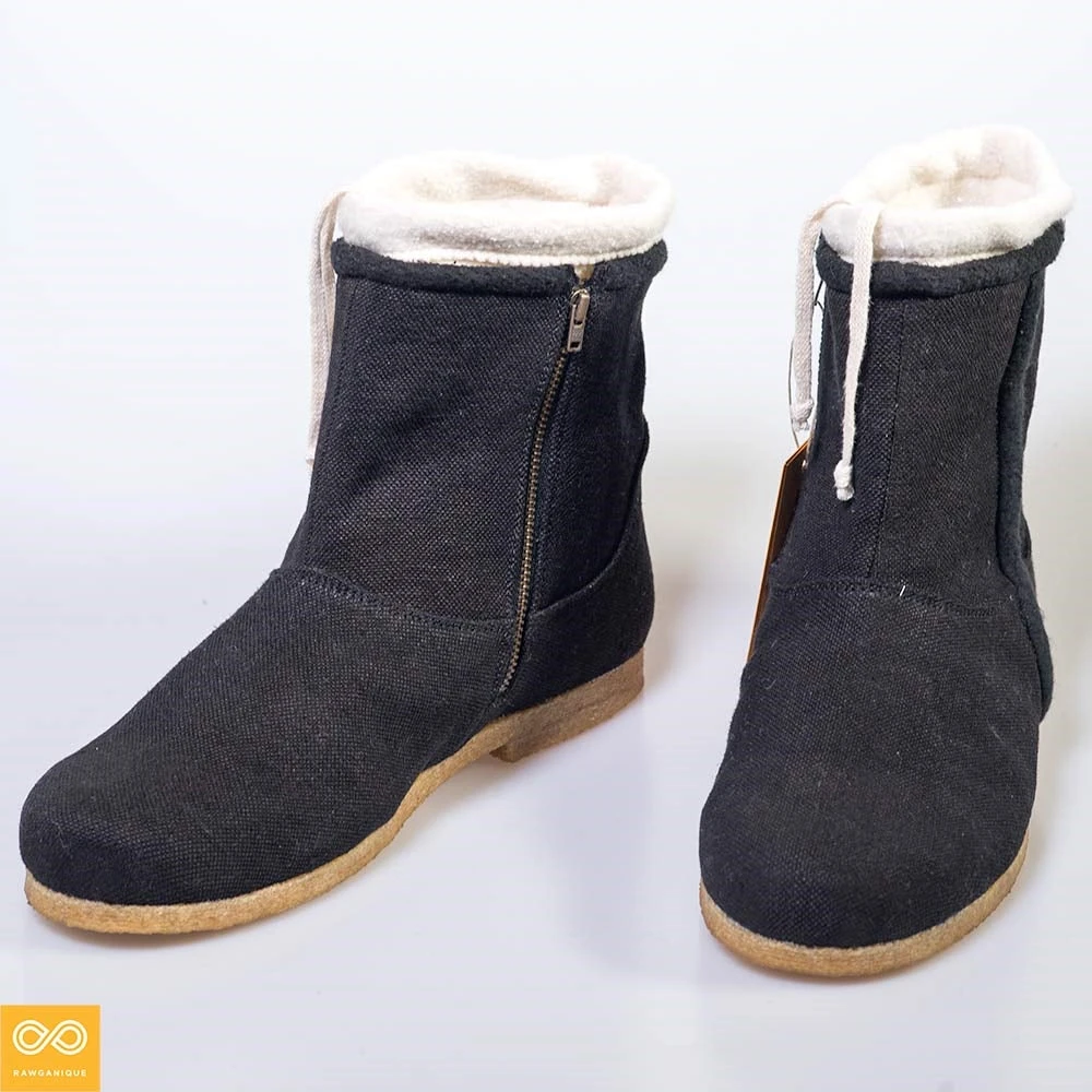 BOSTONEER Unisex Warm Urban Hemp Boots with Organic Booties - Women's & Men's Sizes 9 Shoes Women’s Footwear BOSTONEER Unisex Warm Urban Hemp Boots (With Organic Booties) (Women's & Men's Sizes)