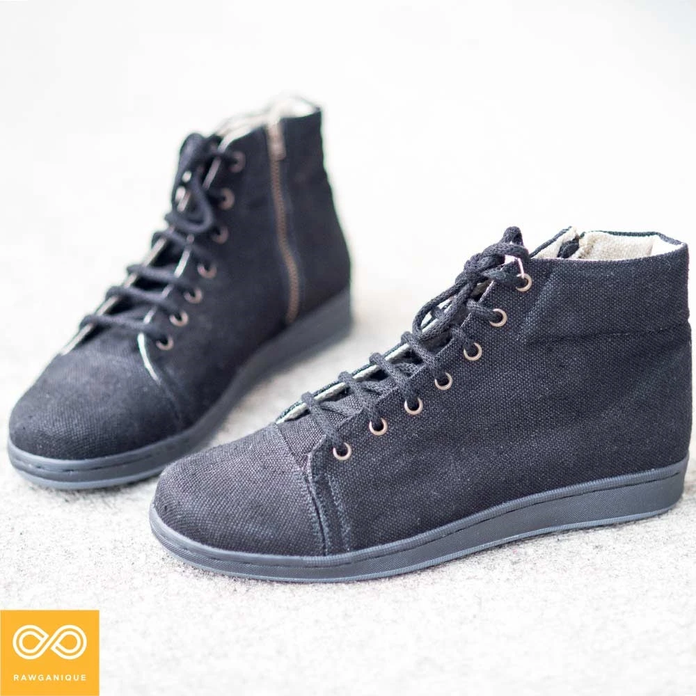 Geneva Hemp High Top Sneakers with Zipper - Unisex Men's & Women's Eco-Friendly Shoes 2 Shoes GENEVA Hemp High Top Sneakers Zipper (Men's & Women's Sizes)