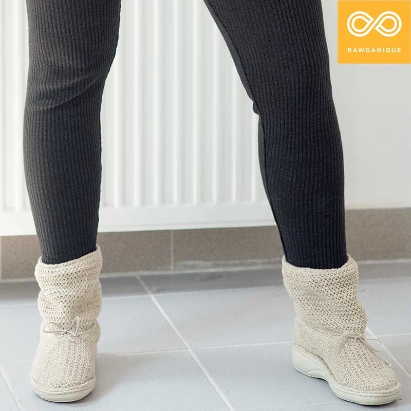 ESMERALDA Women's Handmade Glue-Free Hemp Knit Boots | Eco-Friendly & Comfortable Footwear 4 Shoes ESMERALDA Ladies' Handmade Glue-free Hemp Knit Boots (Women's Sizes)