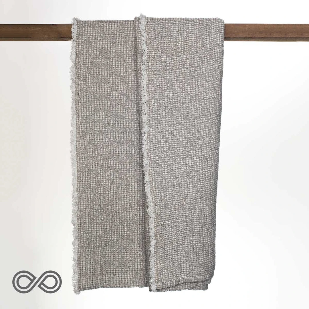 Bespoke Handwoven Arles 100% Organic French Linen Honeycomb Towel | Luxury Bath & BedBath 2 Vendor-unknown BedBath Bespoke Handwoven "Arles" 100% Organic French Linen Honeycomb Towel