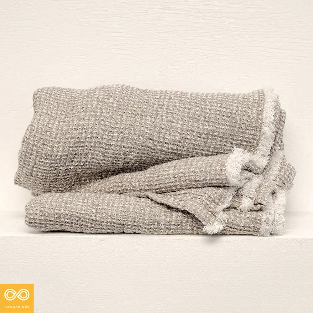 Bespoke Handwoven Arles 100% Organic French Linen Honeycomb Towel | Luxury Bath & BedBath 3 Vendor-unknown BedBath Bespoke Handwoven "Arles" 100% Organic French Linen Honeycomb Towel