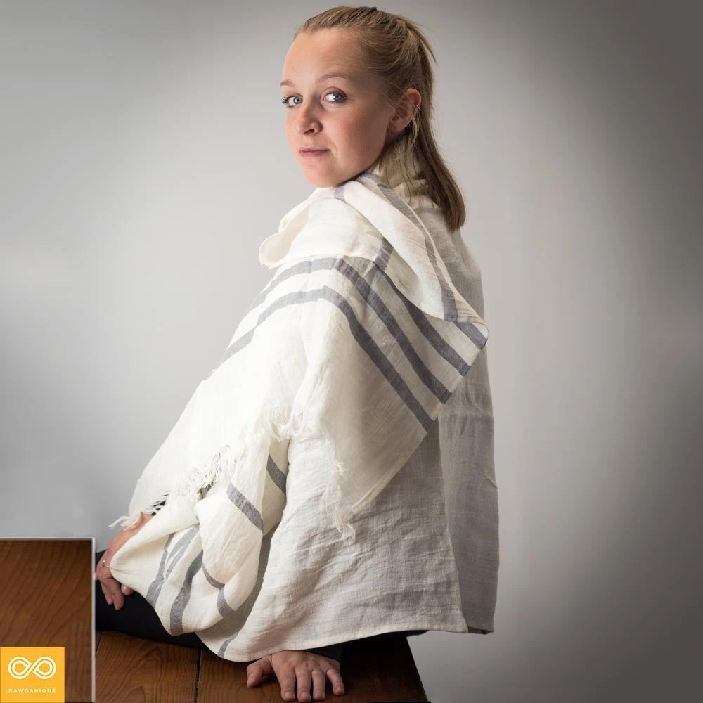 MANDALAY Organic Linen Throw Wrap - Luxurious Bespoke Living Room Blanket 2 Vendor-unknown MANDALAY Bespoke Organic Linen Throw Wrap