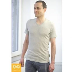 Vendor-unknown Men LUDWIG 100% Organic French Linen V-neck T-Shirt