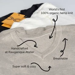 Vendor-unknown TIVOLI V-Neck Slim-Fit 100% Hemp T-Shirt T-Shirts