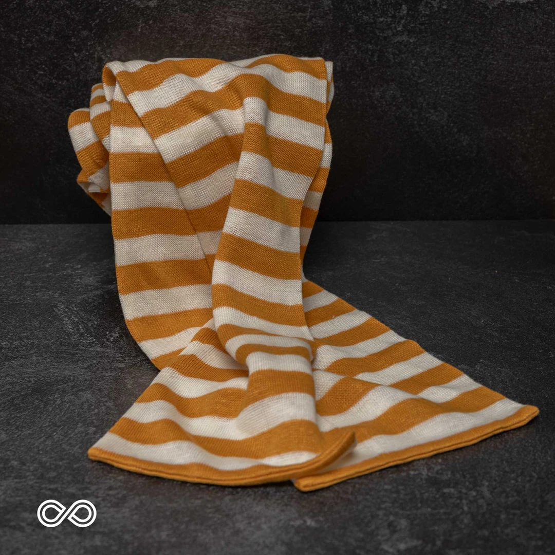 KENSINGTON Striped Organic Hemp Knit Scarf for Women - Soft, Warm, and Eco-Friendly 7 Vendor-unknown KENSINGTON Striped Organic Hemp Knit Scarf