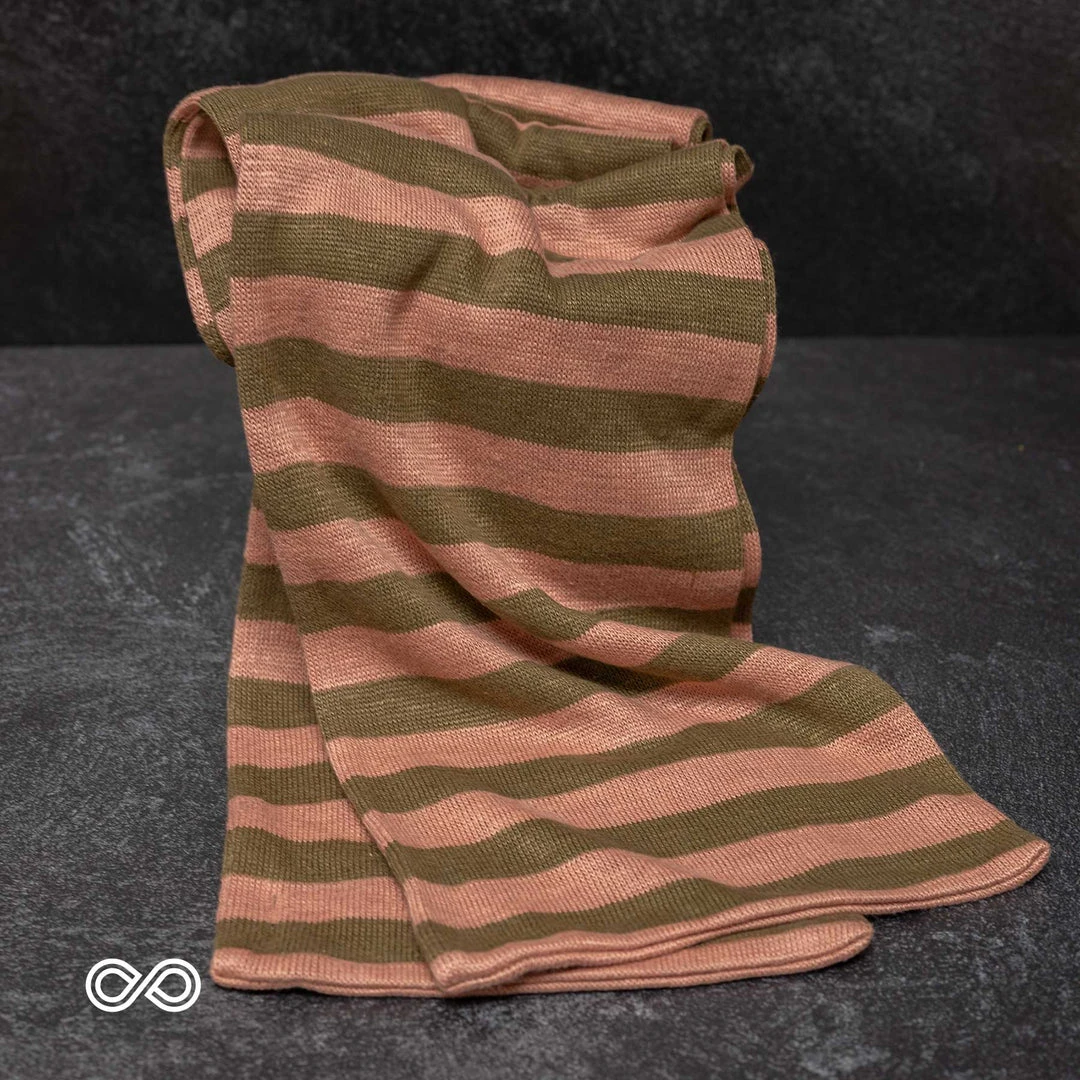 KENSINGTON Striped Organic Hemp Knit Scarf for Women - Soft, Warm, and Eco-Friendly 8 Vendor-unknown KENSINGTON Striped Organic Hemp Knit Scarf