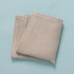 Vendor-unknown SHROPSHIRE Hemstitched 100% Organic Linen Handkerchief (Shropshire) Face Coverings