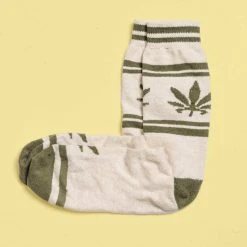 Hemp Leaf Crew Socks (Made In USA) (Unisex)