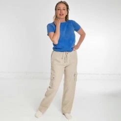 Vendor-unknown Elastic-free 100% Organic Hemp Cargo Pants (Unisex) Trousers & Jeans