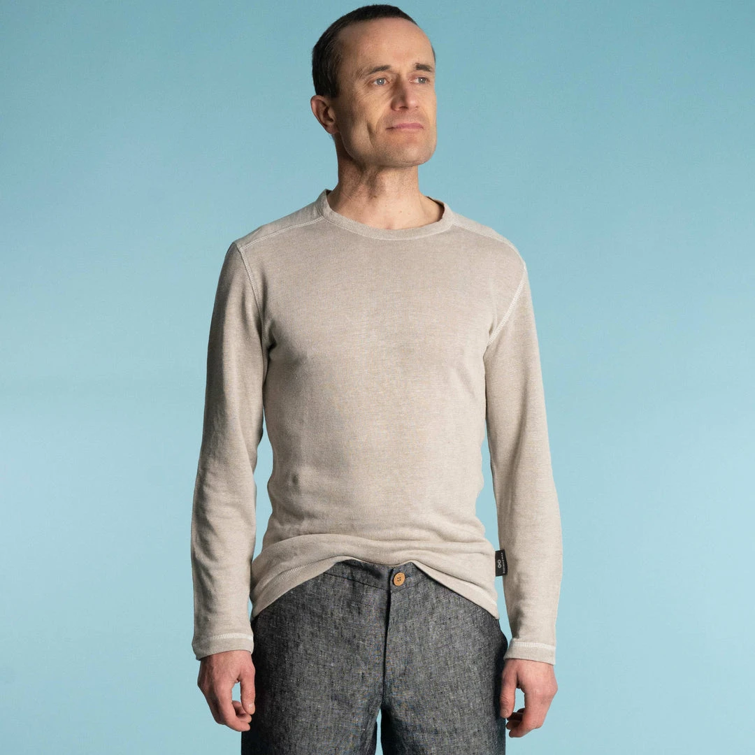 STRAVINSKY 100% Organic Linen Long-Sleeve Knit Shirt - Unisex, Eco-Friendly & Comfortable 3 Vendor-unknown STRAVINSKY 100% Organic Linen Long-sleeve Knit Shirt (Unisex)