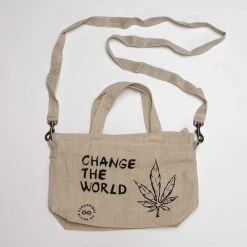 Vendor-unknown ShoesBags&More SYDNEY Eco-Friendly Hemp Mini Tote Bag - Plastic-Free, 12x9x3.5 Inches (Change The World Collection) 5 Vendor-unknown ShoesBags&More SYDNEY Hemp Shoulder / Clutch Mini Tote (Change The World) (Eco Ink) (12x9x3.5) (Plastic-free)