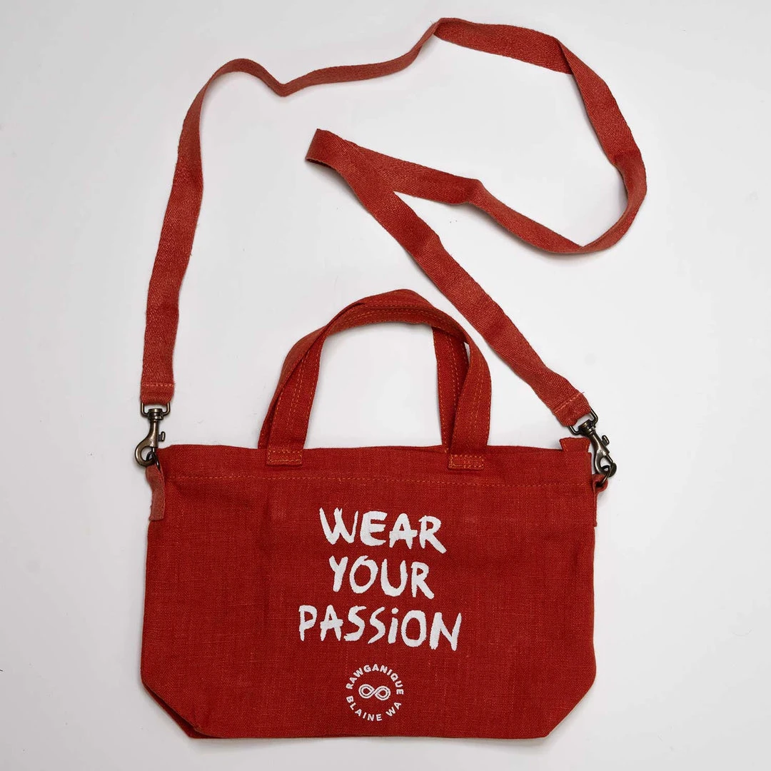 SYDNEY Hemp Shoulder & Clutch Mini Tote Bag - Eco-Friendly, Plastic-Free (12x9x3.5) | ShoesBags&More 2 Vendor-unknown SYDNEY Hemp Shoulder / Clutch Mini Tote Bag (Wear Your Passion) (12x9x3.5) (Plastic-free) ShoesBags&More