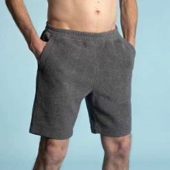 TETON Unisex 100% Organic Cotton Fleece Sweat Shorts (Covered Organic Natural Rubber Elastic Waistband - Plastic-free, Biodegradable) Bottoms