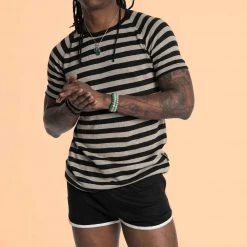 Vendor-unknown Men TRIBECA 100% Organic Hemp Striped T-shirt Top