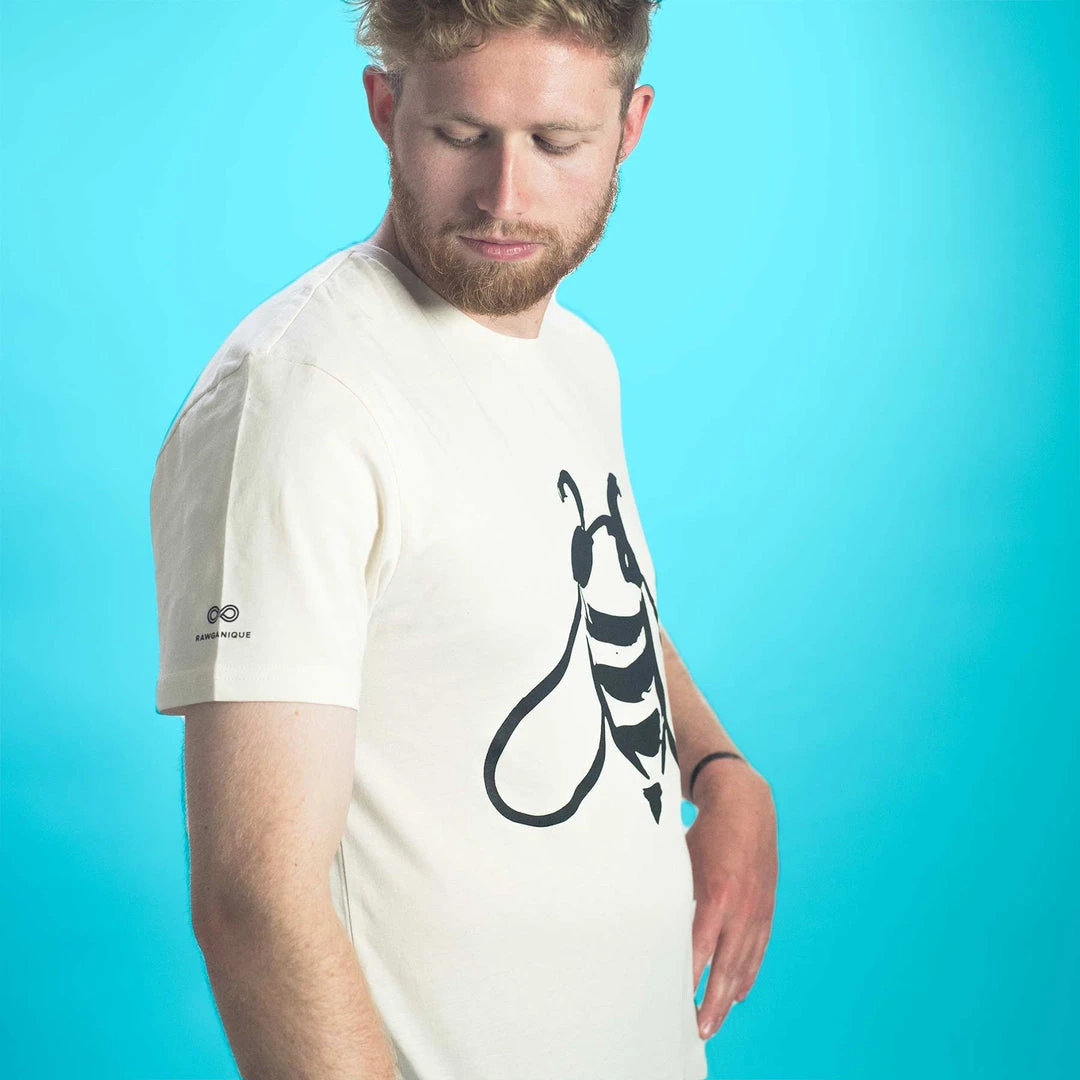 PUREVALLEY 100% Organic Prima Cotton T-Shirt - Bee Print Unisex Tee for Men & Women 4 T-Shirts PUREVALLEY 100% Organic Prima Cotton T-Shirt (Unisex)- Bee Women
