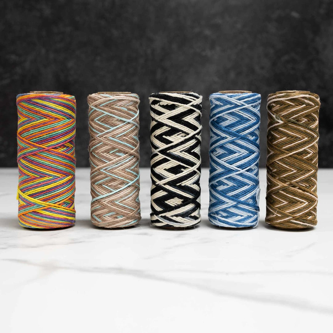 6-Strand Unwaxed Dyed Rainbow Hemp Twine for DIY Crafts | Eco-Friendly & Durable 1 Twines DIY 6-Strand Unwaxed Dyed Rainbow Hemp Twine
