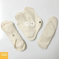 Vendor-unknown Organic Cotton Daytime 3-Pack Washable Menstrual Pads (Made In USA) (Latex-free) Briefs