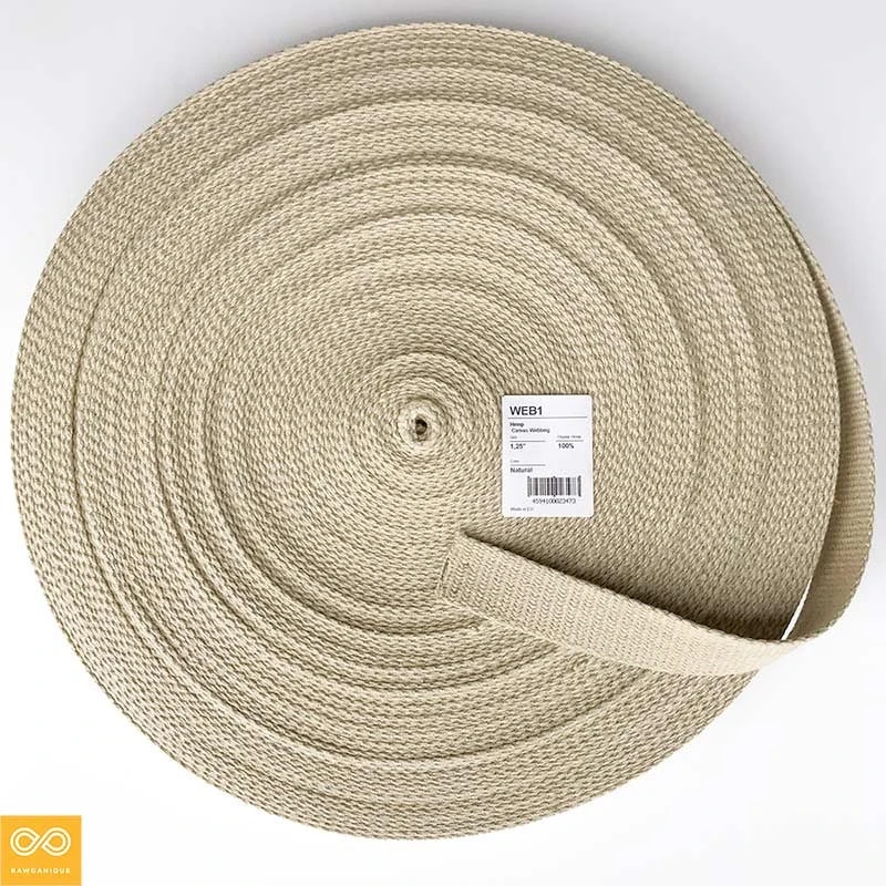 1" Hemp Webbing Roll (55 Yards, ~164 Feet) - Natural DIY Craft Material for Creative Projects 6 Vendor-unknown 1" Hemp Webbing Roll (55 Yards) (~164 Feet) DIY