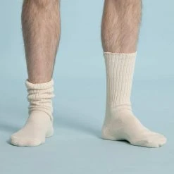 WILLIAMSBURG 99.8% Organic Cotton Allergy Crew Socks (1 Pair - Made In USA)